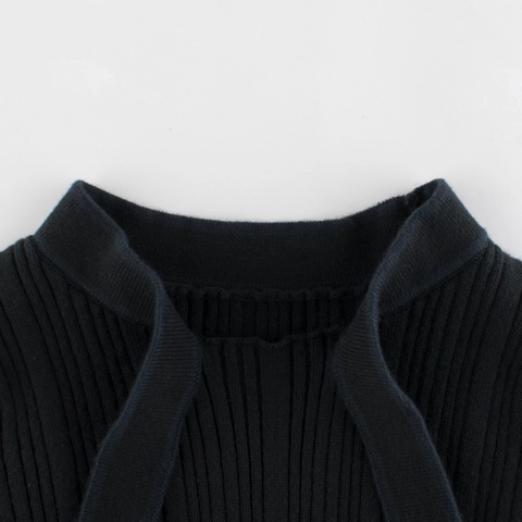 Vestito In Maglia A Maniche Lunghe Da Ragazza Misto Cotone A Costine Fiocco Orlo Pieghettato Autunno Inverno Stile Coreano