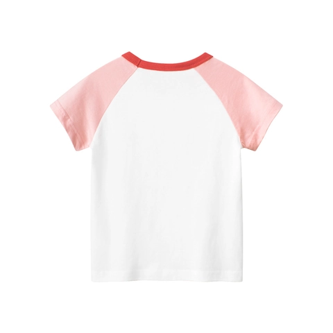 Maglietta A Maniche Corte Per Ragazze 100 Per Cento Cotone Maniche Raglan Stampa Coniglio Cartone Animato Girocollo Estate Top