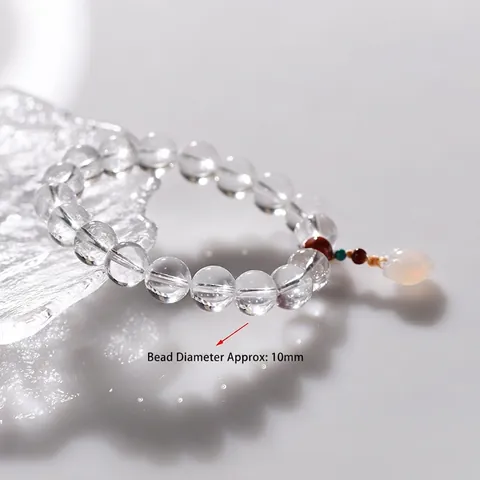 Bracciale Di Perle Di Cristallo Bianco Naturale Con Ciondolo Ruyi In Agata Rossa E Turchese Gioielli Etnici Minimalisti Retro Per Donna
