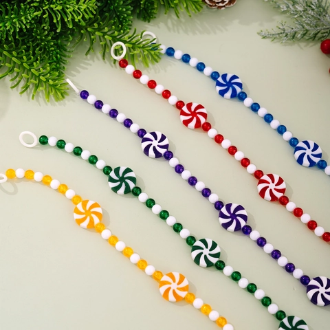 Pfefferminz Süßigkeiten Weihnachten Girlande Perlenkette Hängende Dekoration Festliche Party Baum Schmuck Acryl Perlen Girlande