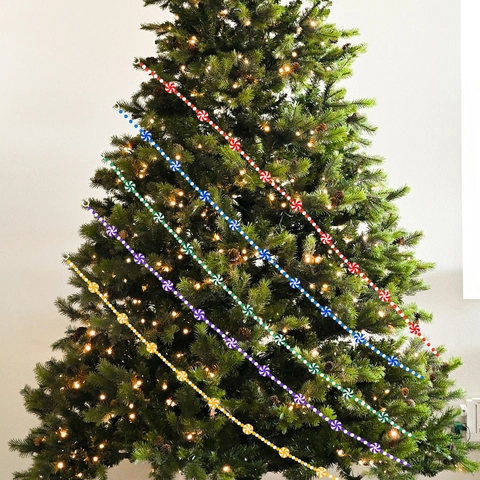 Pfefferminz Süßigkeiten Weihnachten Girlande Perlenkette Hängende Dekoration Festliche Party Baum Schmuck Acryl Perlen Girlande