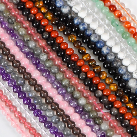 Perles en Vrac Rondes en Pierre de Cristal Naturel pour la Fabrication de Bijoux DIY Bracelet Collier Fait Main Fournitures d'Artisanat en Pierres Semi-précieuses