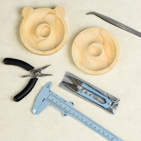 Jewelry Making DIY Tools Stainless Steel Pliers Tweezers Calipers Wooden Bead Trays Scissors Hand Crafting Supplies