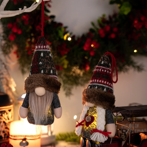 Gnomi di Natale Luminosi Decorazioni da Appendere Peluche Rudolph Senza Volto Con Luce LED Tomte Svedese Arredo Casa Natale