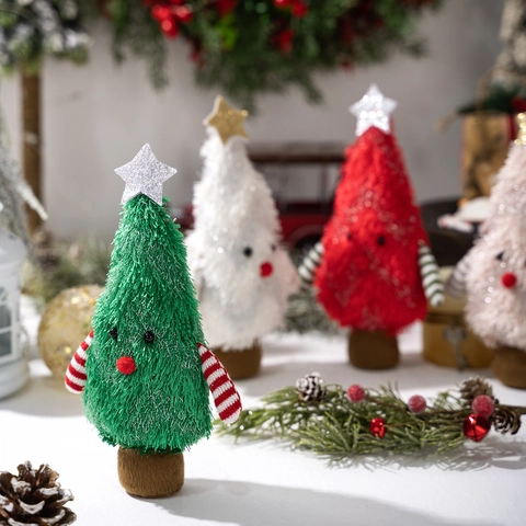 Poupée de Noël en Peluche en Forme de Sapin Avec Étoile à Paillettes et Bras Rayés Décoration de Table pour Maison et Fête