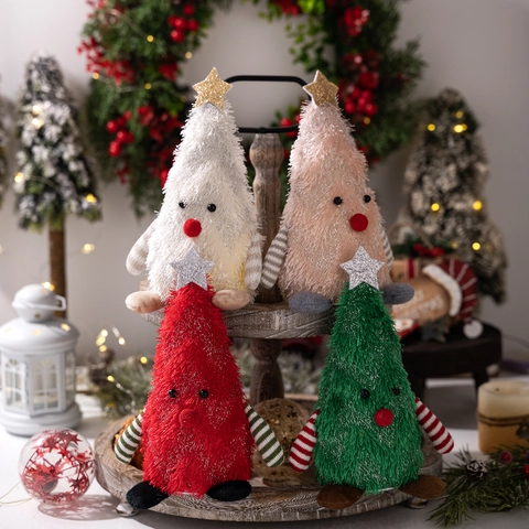 Muñeco De Peluche De Árbol De Navidad Con Luz Adorno De Mesa LED Decoración Festiva Para El Hogar Figura En Forma De Árbol