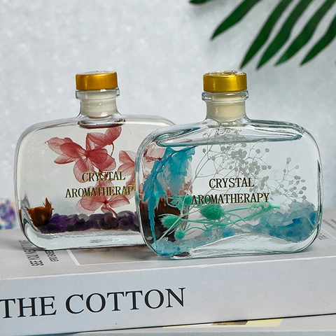 Crystal Aromatherapy Reed Diffuser Set With Natural Stones And Dried Flowers Glass Bottle Air Freshener For Home Office Car Decoration