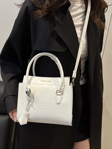 Dames Mode Krokodillenpatroon PU Lederen Schoudertas Met Polyester Voering Crossbody Handtas Met Handvat Dagelijkse Tas