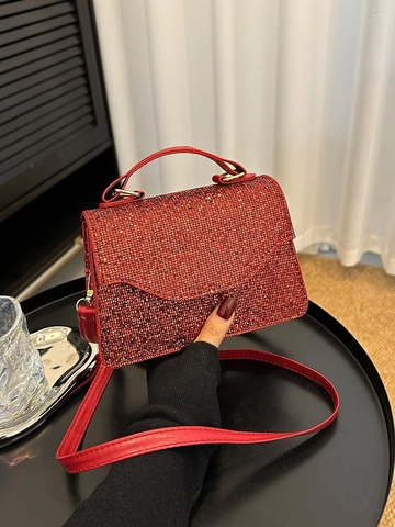 Damen Funkelnde Strass Handtasche Glitzer Abend Umhängetasche Für Party Hochzeit Klappe Magnetverschluss Griff Schick PU