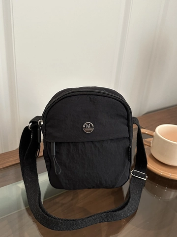 Casual Women Nylon Crossbody Bag Small Lightweight Crinkled Texture Mobile Phone Pouch Adjustable Strap Solid Color Zipper Closure