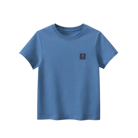 Kids Casual Short Sleeve T-Shirt 100% Combed Cotton Letter Print Korean Style Summer Round Neck Tee Top For Boys Girls