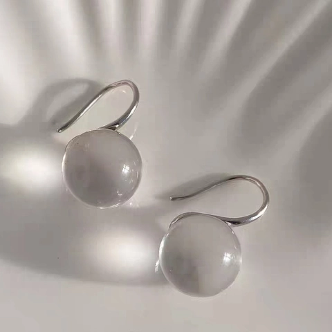 Orecchini Pendenti In Rame Elegante Stile Francese Con Cristallo Rotondo Trasparente E Zirconia Gioielli Di Moda Per Donna