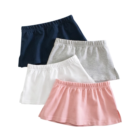 Extensor De Camisa De Algodón Para Niñas Cintura Elástica Abertura Lateral Mini Falda Accesorio De Capas Color Sólido