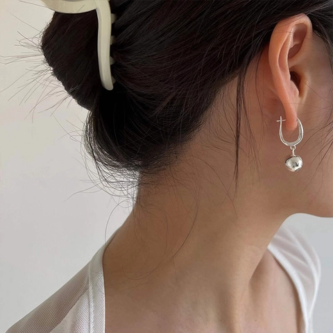 Runde Kugel Ohrringe Poliertes Messing Minimalistisch Geometrisch Vielseitiger Täglicher Schmuck Damen