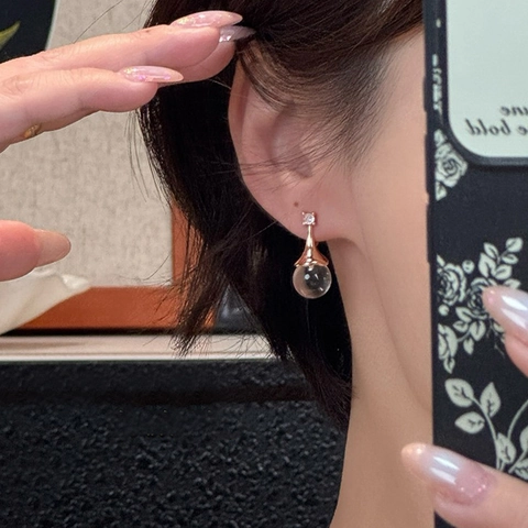 Parfümflasche Kupfer Ohrringe Bergkristall Zirkon Zirkonia Vergoldet Ohrstecker Für Damen Nischen Mode Schmuck