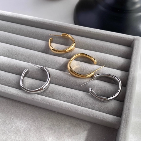 Minimalistische Geometrische Rechteck Ohrringe Kupfer Mit 925 Sterling Silber Ohrstecker Koreanische Mode Schmuck