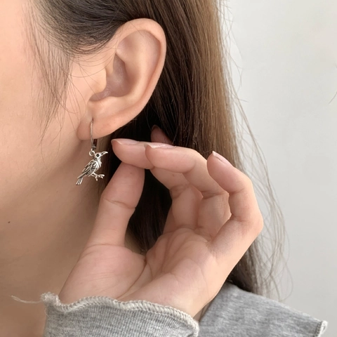 Pendientes De Cuervo En Cobre Bañados En Plata Vintage Joyería Gótica De Pájaro Realista Para Mujer Estilo Punk Retro