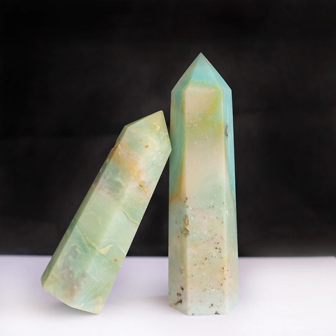 Pilastro In Cristallo Di Amazonite Naturale Torre Esagonale Pietra Decorazione Scrivania Casa Ornamento Reiki