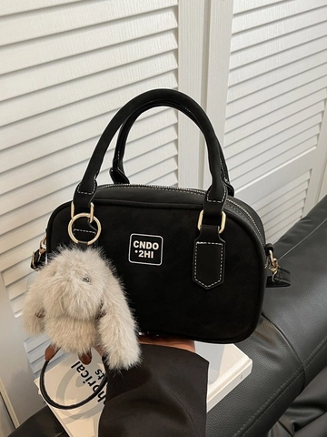 Retro Meillard Women Boston Bag Matte PU Leather Top Handle Crossbody Bag With Contrast Stitching Small Square Bowling Bag Handbag For Daily Office