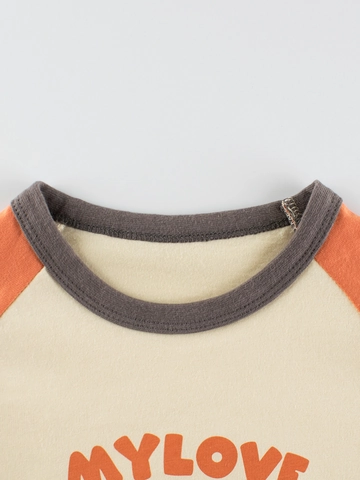 Maglietta A Maniche Lunghe Raglan Da Ragazza Cotone Stampa Coniglio Cartone Animato Skateboard Girocollo Top Casual