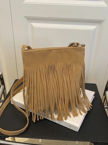 Damen Crossbody Tasche Aus Wildlederimitat Mit Fransen Lange Troddeln Boho Retro Schultertasche Verstellbarer Gurt
