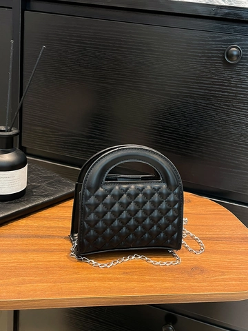 Mini Borsa A Tracolla Trapuntata A Rombi Pelle PU Manico Elegante Chiusura Magnetica Catena In Metallo Per Donna