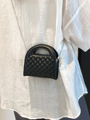 Mini Borsa A Tracolla Trapuntata A Rombi Pelle PU Manico Elegante Chiusura Magnetica Catena In Metallo Per Donna
