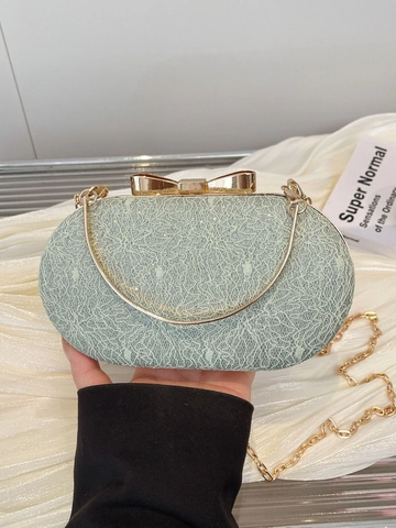 Pochette De Soirée Élégante Pour Femmes Avec Dentelle Fleurie Et Fermoir Nœud En Métal Bandoulière Chaîne Pour Mariage Fête