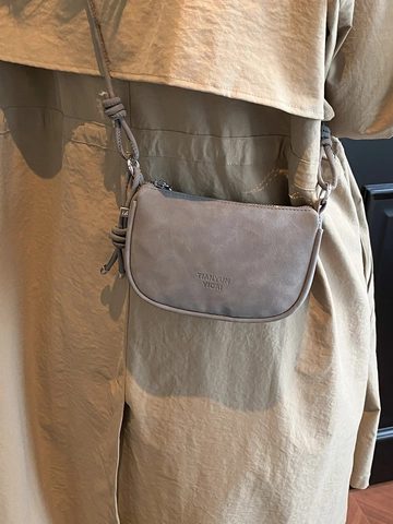 Damen Retro PU Leder Kleine Quadratische Umhängetasche Minimalistische Halbmond Schultertasche Mit Knotenband Lässige Einfarbige Handtasche