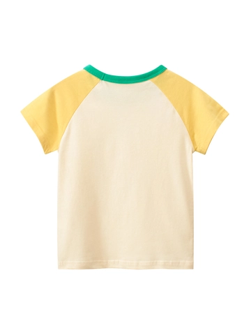 Maglietta Da Ragazza In Cotone Manica Corta Raglan Simpatica Stampa Floreale Girocollo Top Estivo Casual