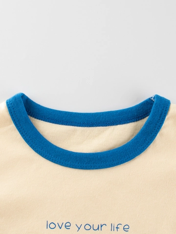 Maglietta A Maniche Corte Da Ragazza 100% Cotone Simpatico Fiore Faccina Sorridente Stampa Lettere Estate Bambini