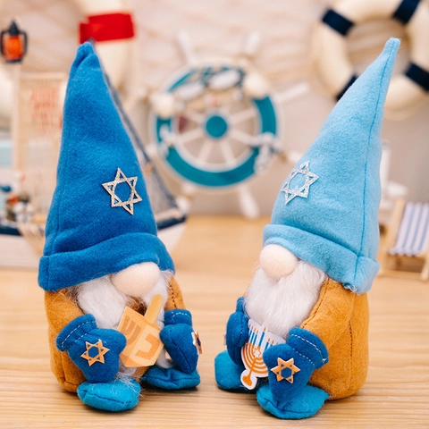 Set Decorazioni Gnomo Hanukkah Stella Di David Menorah Dreidel Tomte Ornamenti Per Festival Ebraico Casa Tavolo Festa