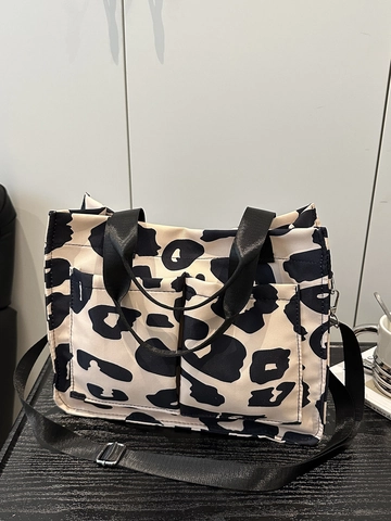 Borsa Tote In Tela Leopardata Donna Elegante Borsa A Spalla Con Motivo Animale Due Tasche Frontali Tracolla Regolabile Casual