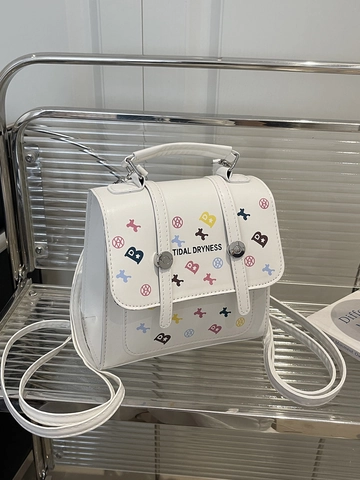 Mini Rucksack Damen PU Leder Bunte Graffiti Druck Buchstabe Stern Preppy Stil Casual Schultertasche Handtasche