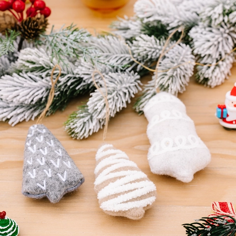 Decorazioni Natalizie Pendenti in Feltro Fatte a Mano in Stile Nordico Con Ricamo Albero di Natale Per Casa Festa Festival