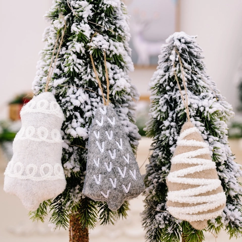 Decorazioni Natalizie Pendenti in Feltro Fatte a Mano in Stile Nordico Con Ricamo Albero di Natale Per Casa Festa Festival