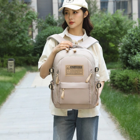Zaino in Tela a Grande Capacità Donna Resistente All'acqua Cartella Scolastica Casual Zainetto per Laptop Viaggio per Ragazze Studenti