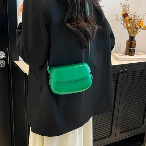 Bolso de Silla de Montar Minimalista de Cuero PU para Mujer Color Sólido Estampado de Leopardo Bandolera Ajustable Moda Diaria