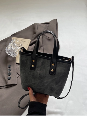 Borsa A Mano Da Donna Retro Patchwork Tela Pelle PU Borsa A Tracolla Tote Rivetti Dorati Grande Capacità Elegante Moda Quotidiana