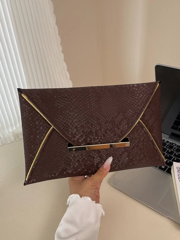 Pochette a Busta in Pelle PU con Motivo a Serpente da Donna con Finiture in Metallo Dorato Borsa a Tracolla da Sera per Matrimonio Festa