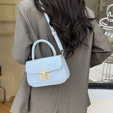 Damen Retro PU Leder Handtasche Elegante Kleine Quadratische Umhängetasche Vielseitige Einfarbige Schultertasche Für Damen