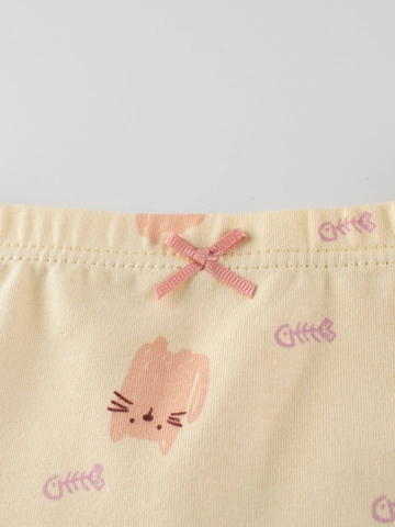 Mädchen Boxershorts Baumwolle Weich Atmungsaktiv Cartoon Tier Hase Katze Druck Unterwäsche Für Kinder Mit Schleife