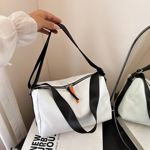 Crossbody Tas Dames Oxford Stof Waterdicht Meerdere Ritsen Street Style Schoudertas Casual Urban Mode