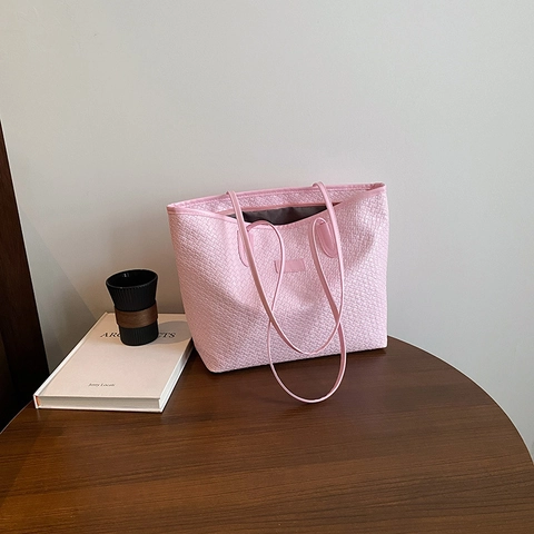Damen Große Kapazität Geflochtene Tragetasche Urban Minimalistisch PU Leder Umhängetasche Trendy Mode Handtasche Für Den Alltag