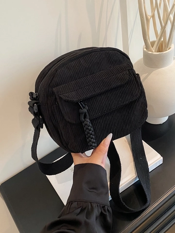 Bolso Bandolera de Pana para Mujer Bolso Cuadrado Pequeño Vintage Color Sólido Casual Con Correa Ajustable