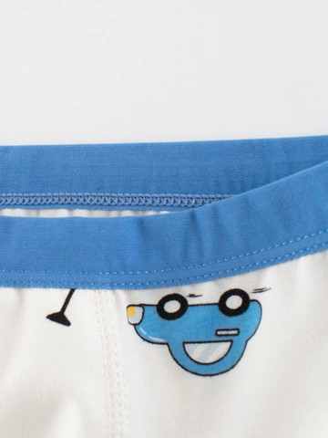 Bóxers para Niños de Mezcla de Algodón Cómodos con Estampado de Dibujos Animados Espacio Vehículo de Ingeniería Ropa Interior Suave