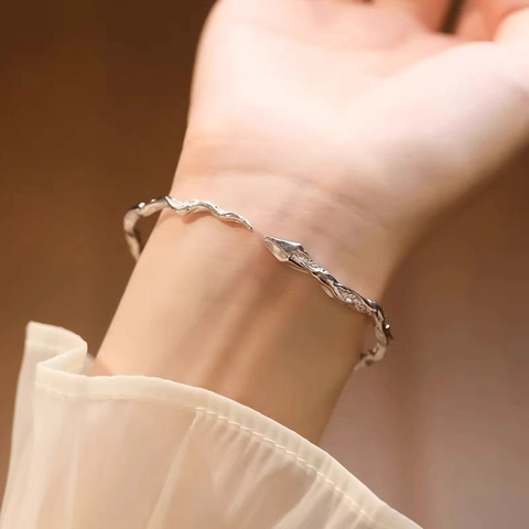 Bracciale Rigido Serpente Rame Aperto Regolabile Strutturato Zodiaco Anno Del Serpente Gioielli Per Donne