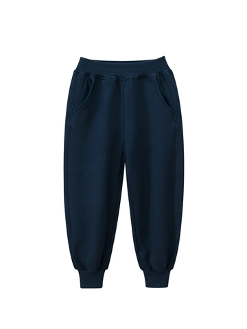 Kids Casual Cotton Joggers Solid Color Elastic Waist Sweatpants For Boys Girls Sporty Soft Breathable School Trousers