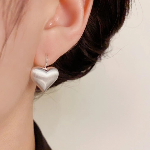 Orecchini Pendenti In Rame Opaco Spazzolato A Forma Di Cuore Minimalista Gioielli Di Moda Per Donne Semplici Quotidiani