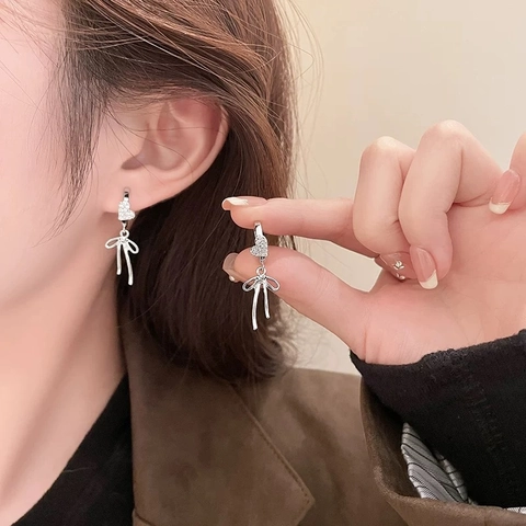 Hart Strik Hangende Oorbellen Koper Met Zirkonia Elegante Bengelen Sieraden Voor Vrouwen Bruiloft Dating